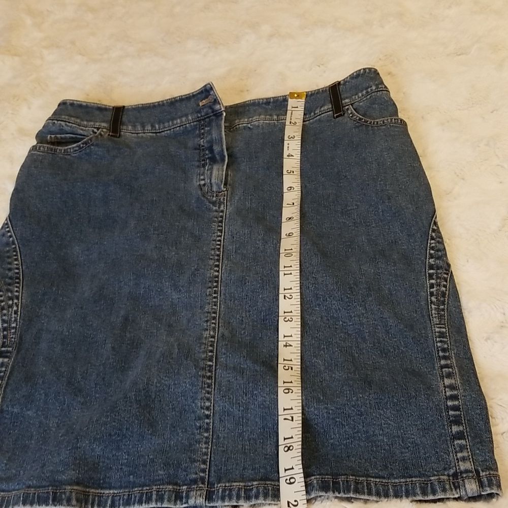 Tahari Jean Denim Y2K Pencil Skirt Size 8 Cotton Blend Stretch - Picture 6 of 8